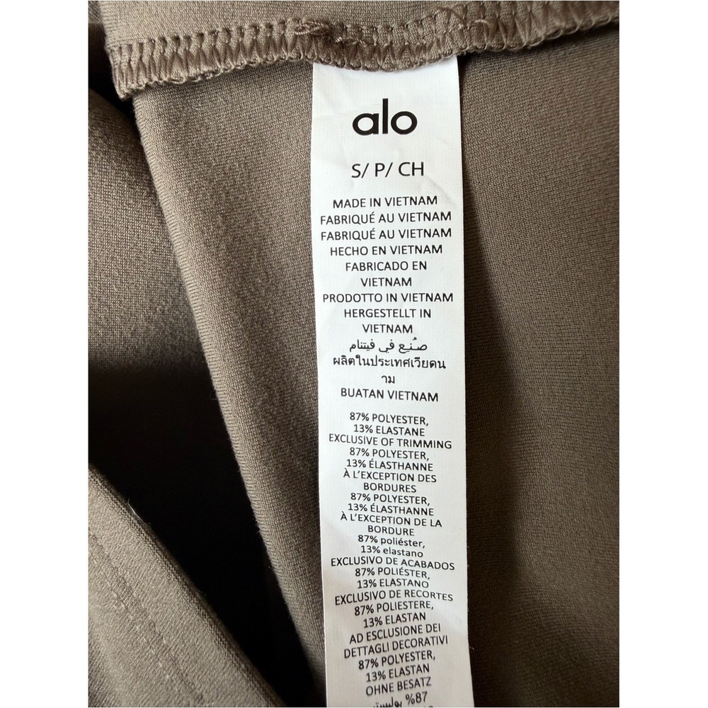 ALO Yoga Womens Small Brown Bodycon Mini Dress Scoop Neck Sleeveless Stretch - Picture 7 of 11